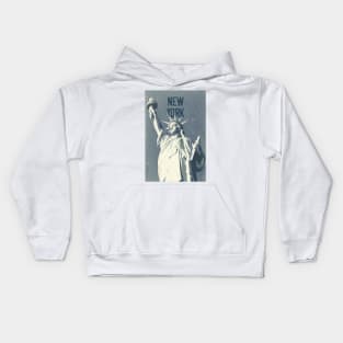 New York City, Statue of Liberty ✪ Vintage style poster Kids Hoodie